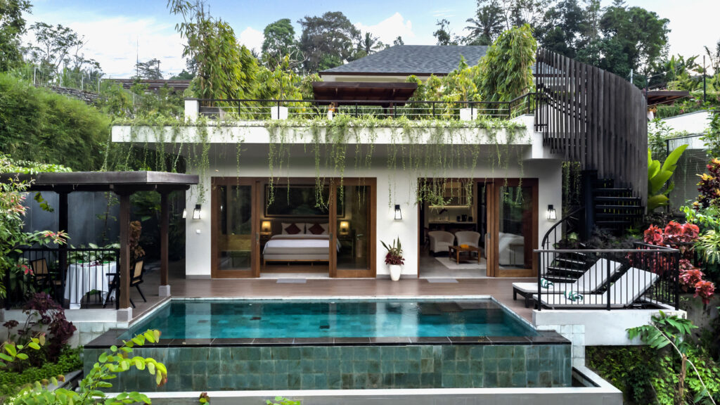 01 Pala Ubud Villa Catur Cosy Modern Tropical Riverside Villa 9 - Island Events Co Bali