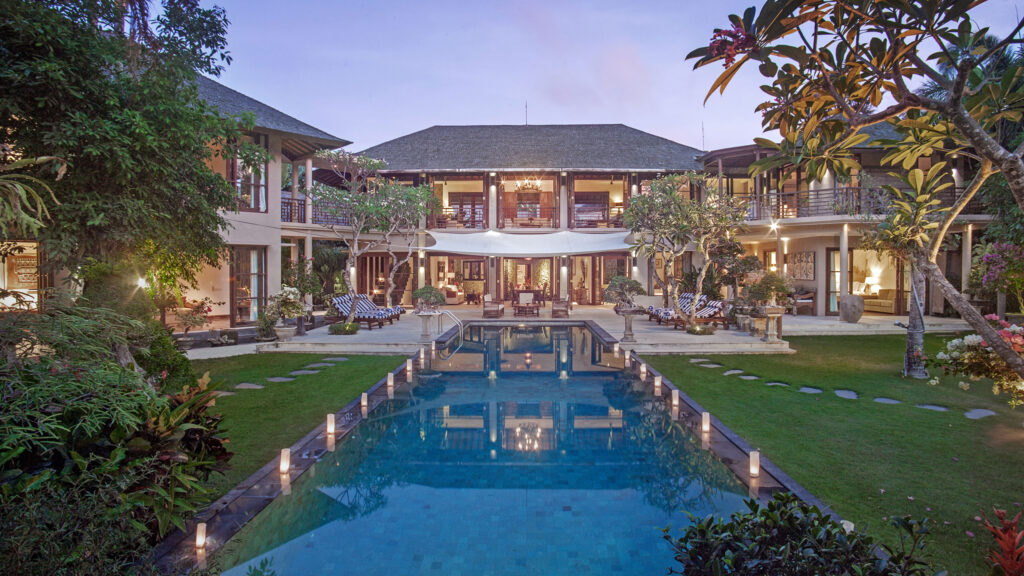 1. Villa Avalon Main House View Across Pool To Villa 7 - Island Events Co Bali
