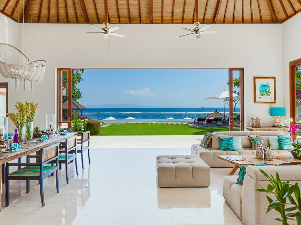 1. Villa Tirta Nila View Of The Ocean Across The Lounge 7 - Island Events Co Bali