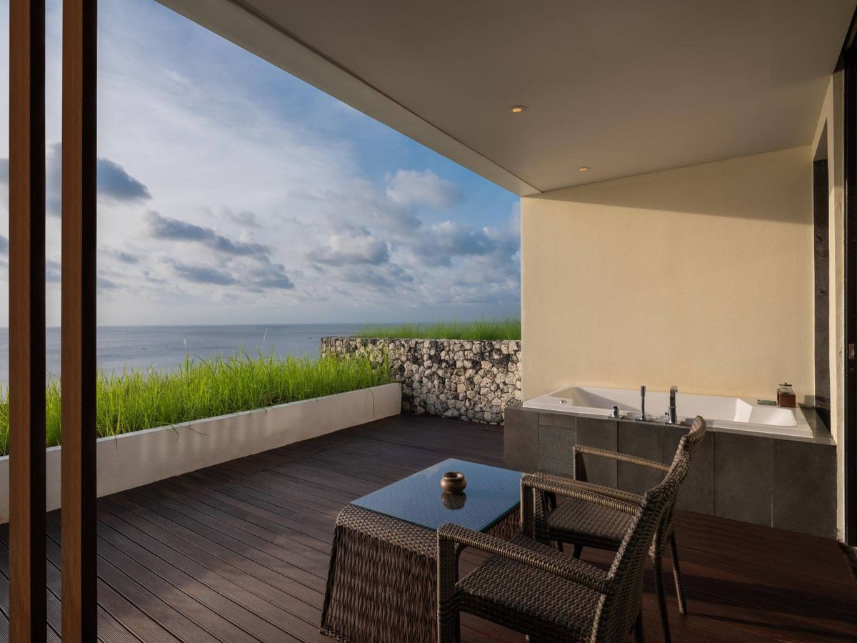 Anantara Uluwatu Bali Resort Guest Room Ocean Front Suite Balcony With Ocean View 1 - Island Events Co Bali